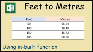 How To Convert Feet To Metres In Excel Youtube It is equal to 100 centimeters, 1/1000th of a kilometer, or about 39.37 inches.