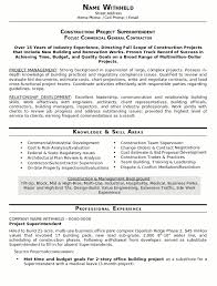 construction superintendent resume