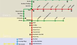 Dubai Metro Red Line Stations Route Map