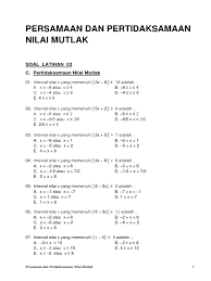 Maybe you would like to learn more about one of these? 06 Latihan 06 Pertidaksamaan Nilai Mutlak Www Defantri Com Pdf
