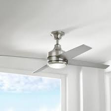Ceiling fan with lights (no remote control). Home Decorators Collection Mercer 52 In Led Indoor Brushed Nickel Ceiling Fan With Light Kit And Remote Control 54725 The Home Depot