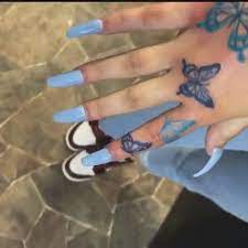 Blue Butterfly Hand Tattoo Video Finger Tattoos Hand Tattoos Tattoos