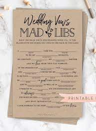 Wedding Vows Mad Libs Virtual Printable Funny Bridal Etsy Funny Bridal Shower Bridal Shower Brunch Disney Bridal Showers