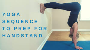 Woman Practicing L Handstand Yoga Pose After Doing Prep Sequence Yoga Handstand Poses Yoga Handstand Handstand