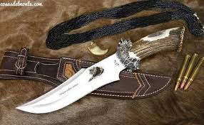 Cuchillo De Lujo Lion De La Serie Big Five Pais Espana Fabricante Muela Modelo B F Lion Longitud De La Hoja 23 Cm Facas Facas Artesanais Cutelaria