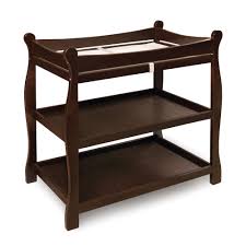 Sleigh Style Espresso Dark Brown Wood Infant Baby Changing Table Nursery Baby Changing Table Changing Table Baby Changing