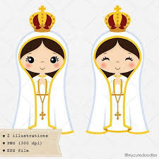 Estatua de la virgen de fatima, que se encuentra en el monasterio de las trinitarias de maria. Product Code C018 03 Virgen Caricatura Garabatos Lindos Artesanias Catolicas