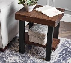 Griffin reclaimed wood bar height table. Griffin 19 Reclaimed Wood End Table Pottery Barn