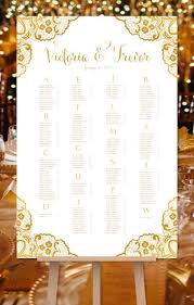 Wedding Seating Chart Poster Victoria Lace Gold Print Ready Digital File