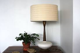 Mid Century Modern Table Lamp Teak Ceramic Original Shade Diffuser Shade Mid Century Modern Table Lamps Mid Century Modern Lamps Table Lamp