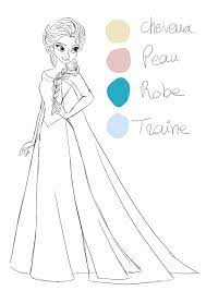realiser un dessin de la reine des neiges coloriage elsa simple