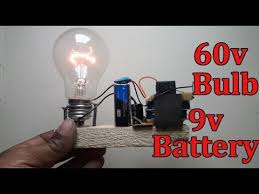 60 Volts Bulb On 9 Volts Battery Youtube