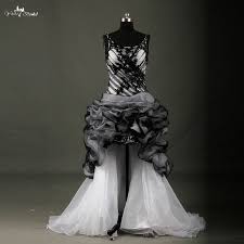 Another reason for choosing black wedding dresses is that it might be economical. White And Black Wedding Dress Short Front Long Back Rsw711 Wedding Dress Short Front Short Frontshort Front Long Back Aliexpress