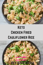 Keto Chicken Fried Cauliflower Rice Recipe Low Carb Side Dishes Chicken Fried Cauliflower Rice Healthy Chinese Recipes