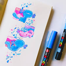 Drew My Favourite Pokemon Wooper Oc Pokemon Marker Art Sharpie Art Sketchbook Cover