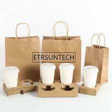 Over 37,500 products in stock. 300sets Disposable Coffee Takeout Holder Cafe Milk Juice Packing Tools Holders With Paper Bag Take Away Dr Coffee Cup Design Coffee Packaging Catering Supplies