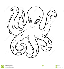 Livro Para Colorir Do Polvo Ilustracao Do Vetor Ilustracao De Peixes Feriado 98089499