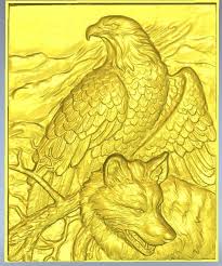 3d Model Relief For Cnc In Stl File Format Panno Eagle Wolf Stl File Format 3d Art Drawing Cnc