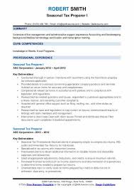 Seasonal Tax Preparer Resume Samples Qwikresume