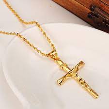 Men Cross Necklace Pendant Women Inri Juses Crucifix Christianity Jewelry 24k Yellow Solid Gold Gf Inbi Jes Mens Cross Necklace Crucifix Necklace Cross Pendant