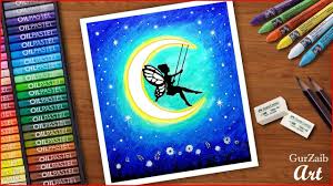 Moon easy simple fairy drawing. How To Draw A Fairy Sitting On Moon Swing Very Easy Step By Step Abstract Art Painting Diy Beautiful Easy Drawings Drawings