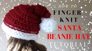 All instructions are simple to use with pictures included too. Finger Knitting Santa Hat Project Red Ted Art Make Crafting With Kids Easy Fun