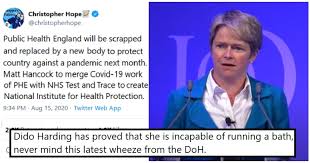 Dido harding is vowing to end the nhs 's reliance on foreign doctors and nurses if she becomes the daughter of a bishop, ms pritchard grew up in durham and went to oxford university before. Public Health England Is To Be Replaced By A New Body Led By Dido Harding 11