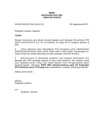 Berikut adalah beberapa contoh memo resmi dalam bahasa inggris. Contoh Memo Rasmi Kerajaan