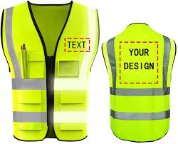 Get free shipping on qualified safety vests or buy online pick up in store today in the safety equipment department. High Visibility Safety Vest Custom Your Logo Protective Workwear 5 Pockets With Reflective Strips Outdoor Work Vest Neon Yellow L Amazon Com