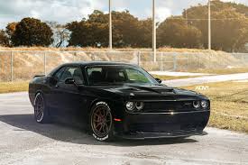 Black Car And Bronze Wheels Srt Challenger With Nitto Tire Decals And Bronze Adv 1 Rims Hellcat Challenger Dodge Challenger Srt Hellcat Dodge Challenger Hellcat