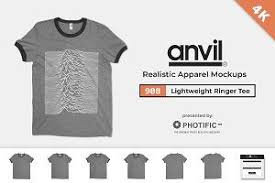 Anvil 988 Lightweight Ringer Tee Psd Mockup Clothing Mockup Ringer Tee Photoshop Design
