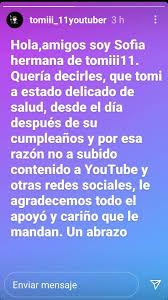 Tu dosis diaria de humor :) Tomiii 11 Se Ausenta De Las Redes Por Su Estado De Salud