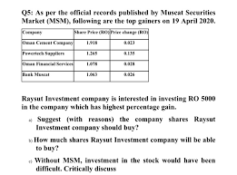 Explore the biggest gainers of the financial markets. Solved Q5 As Per The Official Records Published By Musca Chegg Com