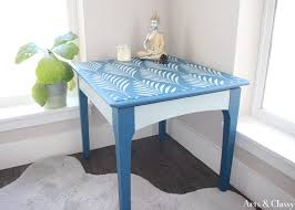 It would have been about a $10 table at mine! 11 99 Goodwill Find Side Table Stenciled Makeover Arts And Classy