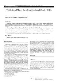 We did not find results for: Pdf Validation Of Malay Beck Cognitive Insight Scale Bcis Chong Teck Lua And Zahiruddin Othman Academia Edu