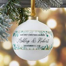 @ashley walters washkowiak we would love these if you and the kids have a craft day Our First Christmas Personalized Wedding Ball Ornament