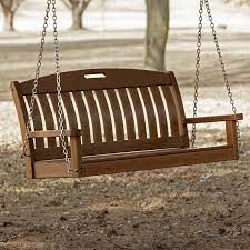Polywood Nautical 4 Ft Recycled Plastic Porch Swing Mahogany Porch Swing Quality Outdoor Furniture Polywood