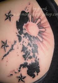 Black And White Filipino Flag Tattoo Philippine Map And Flag Signs Filipino Tattoos Hawaiian Tattoo Island Tattoo