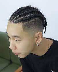 Clean Fade With Twisted Braids Hairstyles For Chinese Man Cornrow Hairstyles For Men Cornrow Hairstyles Mens Braids Hairstyles