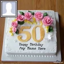 Birthday Cake With Name Edit For Man Happy 50th Birthday Cake With Name And Photo 50th Birthday Cake Birthday Cake Write Name Birthday Cake With Photo