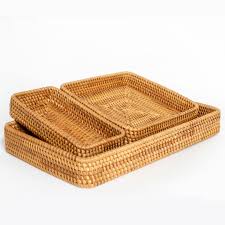 Maybe you would like to learn more about one of these? Rattan Tray Set Of 3 Serving Tray Wicker Rattan Set Tabletop Cake Village Wonders