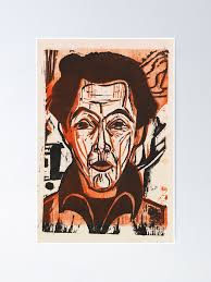 Poster for Sale avec l'œuvre « Ernst Ludwig Kirchner Autoportrait (1926) »  de l'artiste TeeARTHY