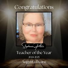 Congratulations to our Teacher of the Year Mrs. Stephanie Place!