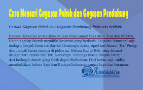 Contoh teks nonfiksi yaitu : Cara Menentukan Gagasan Pokok Dan Gagasan Pendukung Paragraf Atau Teks Admin Sekolah