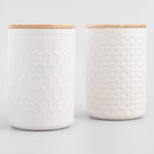 Maybe you would like to learn more about one of these? Large White Textured Ceramic Canisters With Lids Set Of 2 By World Market In 2021 Ceramic Canisters Storage Canisters Ceramics