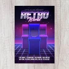 Download Video Games Flyer 80s Retro Arcade Gaming Flyer Template Retro Arcade Arcade Flyer Template