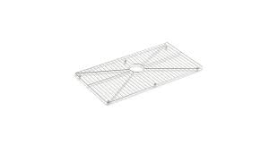 Vertical sides for a deep, geometric basin. K 6474 Sink Rack For Vault Single Basin Apron Front Sink Kohler