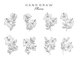 I really enjoy doing flower sketches. Premium Vector Realistic Hand Drawn Flowers And Leaves Hibiscus Flowers Are Made With Natural Hand Drawings