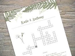 Custom Crossword Printable For Wedding Bridal Shower Baby Shower On Luulla
