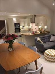 The idea of an open concept kitchen is not at all unusual, especially in even though part of an open floor plan, both the kitchen and the dining space feel, in this case, like private spaces. 99 Fabulous Living Room Design Ideas That Trendy Now Open Plan Kitchen Dining Living Modern Kitchen Open Plan Open Plan Kitchen Diner